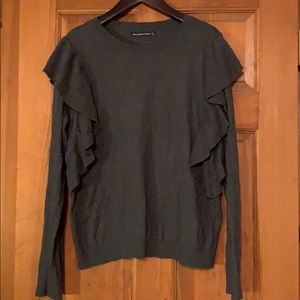 Abercrombie and Fitch grey ruffle sweater
